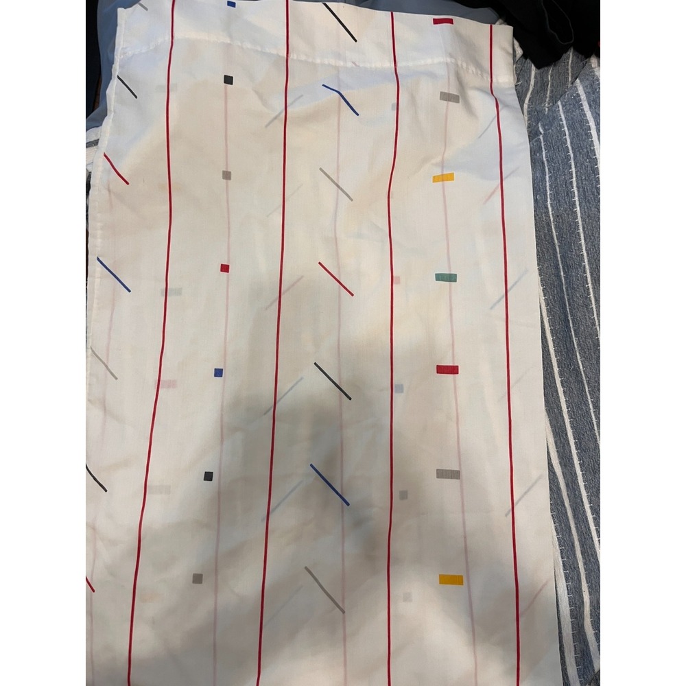 Cannon Standard/Queen Grid Graph Geometric Pillowcase, Vtg Cotton/Poly 80s USA